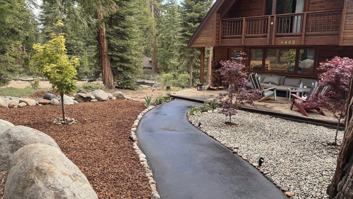 Finished path and garden beds