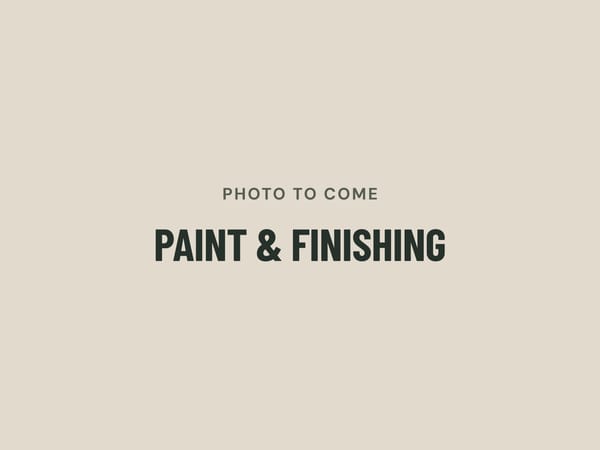 Photo to come: paint and finishing